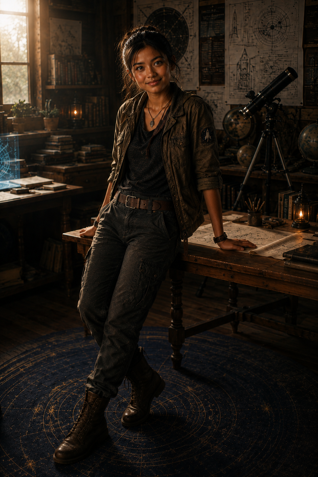 Lyra — full-body character study, production reference