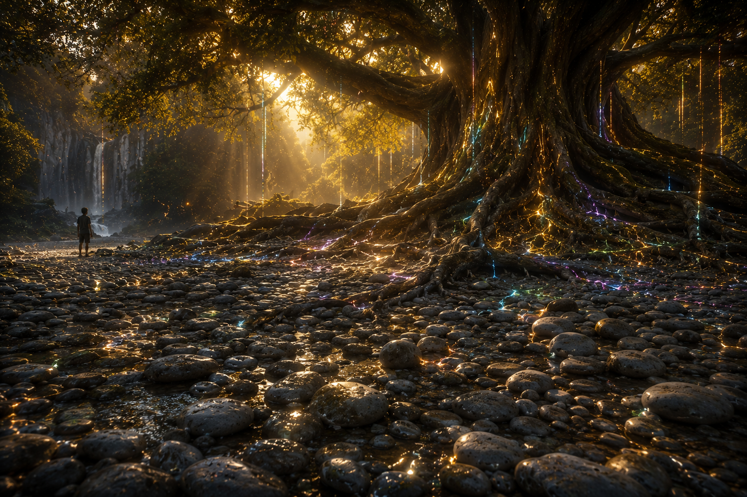 The Great Tree — Field of Glowing Stones
